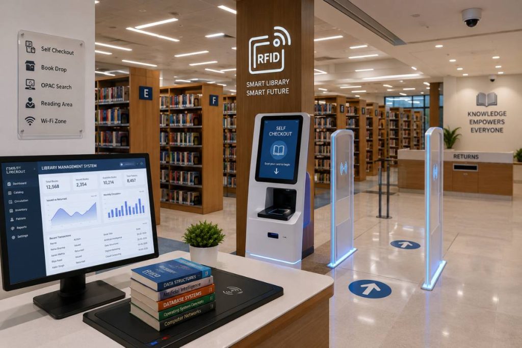 Advanced RFID library management system India 2026 for digital library automation and book tracking