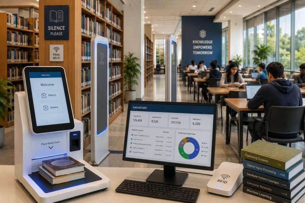University library automation RFID solution for academic library management and student self-service