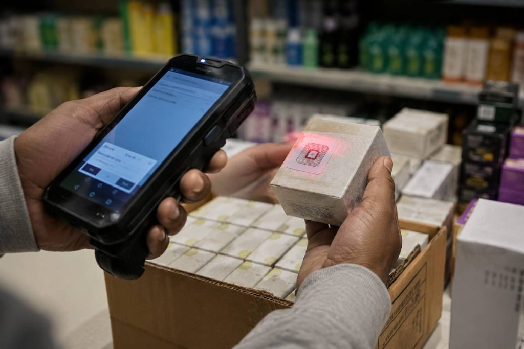 This image represents fake product prevention RFID technology reducing counterfeit product circulation through intelligent tracking.