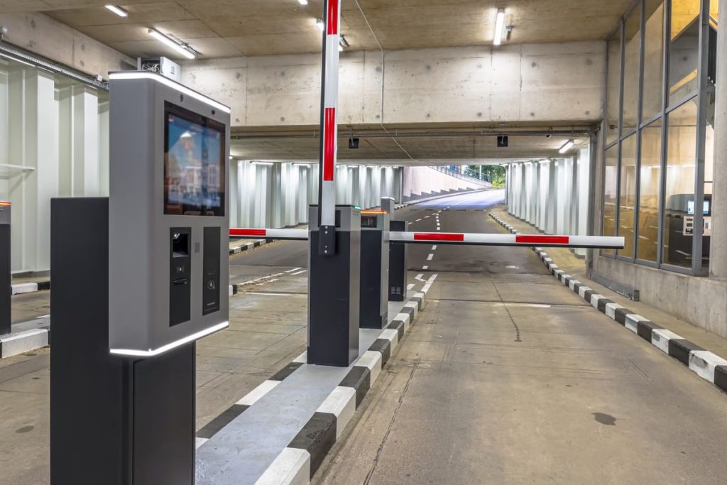 Logistics efficiency automation exit gate verifying complete orders before customer shipment