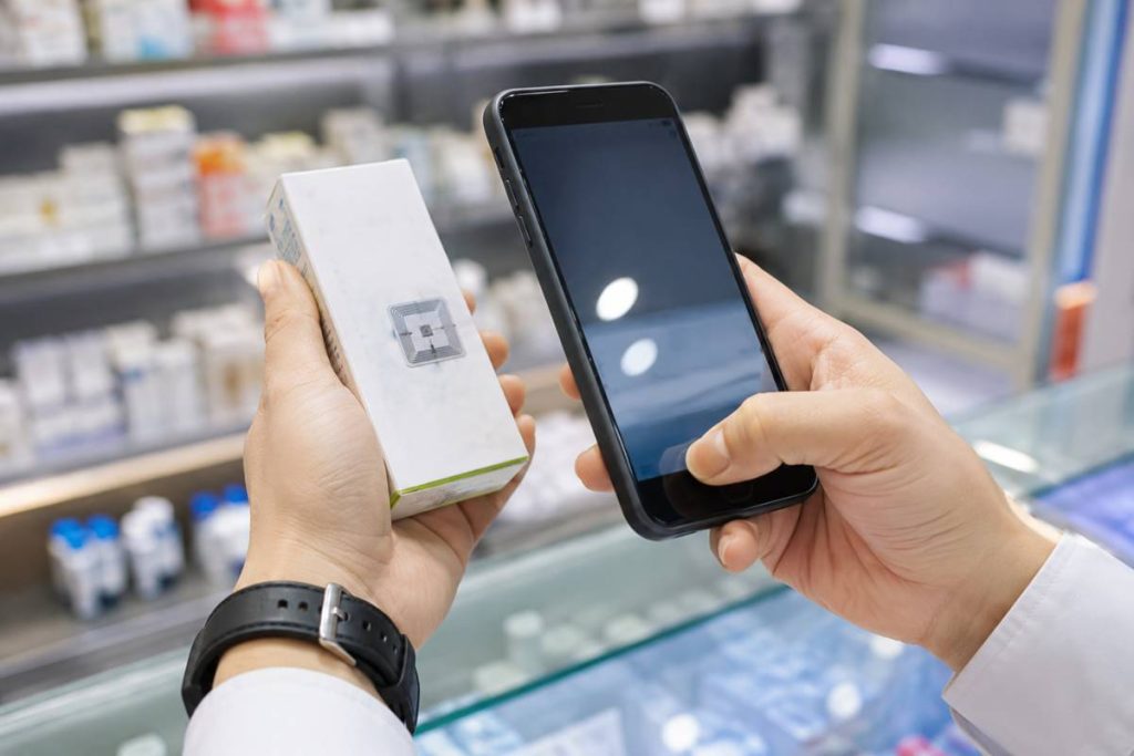 This image represents product authentication RFID India technology verifying genuine products through secure RFID identification.